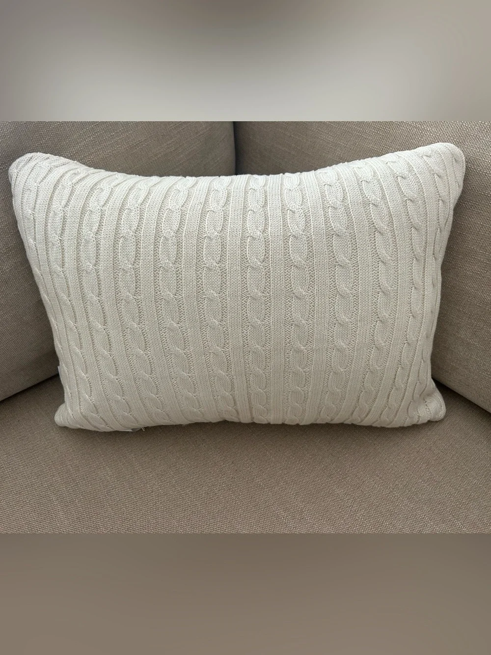 “New” Cupcakes & Cashmere Cream Cable-Knit Pillow with Orange Jack-o'-Lanterns